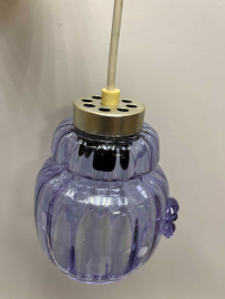 Лампа потолочная, з-д Победа, аметистовое стекло с налепами. Патрон и проводка в раб.сост. Картинка 3